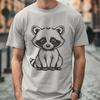 A vector graphic illustration of a raccoon, suitable for commercial or personal use in various design applications.