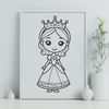 Female Princess Clip Art Image A digital illustration of a female princess character in a traditional setting.