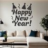 New Year's celebration concept with quotes and decorative elements in vector format.