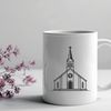 SVG Baptist Church Exterior Template Baptist church building exterior, vector illustration in SVG format.