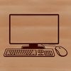Modern Digital Desk A digital illustration of a desktop computer with keyboard and monitor.