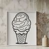 Illustrated Cone-Shaped Ice Cream Icon A colorful illustration of a cone-shaped ice cream with sprinkles on top.