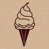 Dessert Graphic Design A stylized graphic representation of a single serving of creamy dessert food.