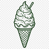 Digital Ice Cream Design A stylized digital design of an ice cream serving with one scoop and a waffle cone.
