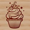 Beautiful Dessert Clipart Image A digital vector design of a single cupcake, suitable for printing or cutting.