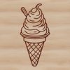 Cool Treat Illustration A vector design depicting a single serving of cold dessert treat.