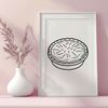 Traditional Pie SVG Clip Art A digital illustration of a traditional dessert pie with a flaky crust and filling.