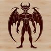 Halloween Devil Illustration in Vector Format A stylized illustration of the devil, suitable for Halloween decorations or costumes.