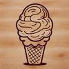 Colorful Ice Cream Icon A colorful illustration of a single serving ice cream cone with a few scoops of creamy dessert.