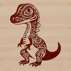 Vector graphic of a dinosaur design suitable for cutting machines and digital art software.