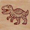 Illustrated prehistoric dinosaur T Rex design in vector format.