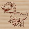 A prehistoric t rex dinosaur silhouette for vector design and cutting machines.