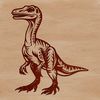 A detailed SVG design of a dinosaur for digital cutting machines and craft projects.