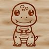 Line Art Dinosaur SVG A simple line drawing of a small prehistoric dino, suitable for clip art or vector design.
