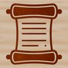 Illustrative scroll with diploma and paper elements in vector format.