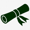 A graduation diploma wrapped in a traditional scroll design made from paper.