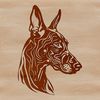 Canine Portrait Vector A detailed vector illustration of a Doberman Pinscher's head, suitable for cutting machine projects.
