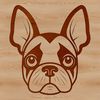 Happy Boston Terrier Portrait An illustration of a happy Boston Terrier with a distinctive head shape and adorable facial expression.