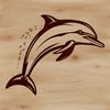 Underwater Friend Illustration An illustration of a dolphin in the ocean, suitable for vector graphics design.