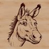 Donkey Silhouette Face Vector Art An outline drawing of a donkey's face in vector format suitable for digital editing and cutting machines.