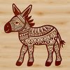 A donkey standing on four legs, depicted in a simple yet detailed style.