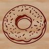 A vector graphic representation of a classic dessert donut design.