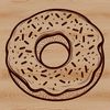 Illustrated donut graphic designed as vector art.