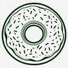 Donut Graphic Design Vector A round, sweet treat with a hole in the center, made from layered dough.