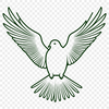White Dove Silhouette Vector Graphics A digital representation of a white dove perched on a branch, suitable for vector design and commercial use.