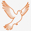 Free Vector Doves A white dove perched on a branch, depicted as a digital vector graphic.