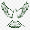 Peaceful Dove in Flight A white dove in flight, symbolizing peace and serenity.