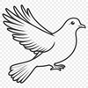 Free Doves Clip Art Image A digital illustration of a dove, a common bird species known for its peaceful symbolism.