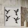 Small Bird with Rapid Wing Movement A digital illustration of a hummingbird, a small bird species known for its rapid wing movement.