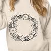 Free Floral Wreath Template A floral wreath design in vector format, suitable for digital applications.