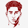 Male Silhouette Graphic A scalable image of a human male silhouette designed with precision geometry.