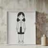 Free Cricut Compatible Clipart A young girl character designed as vector art suitable for cutting machines like Cricut.