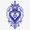 A digital representation of a Sacred Heart icon in vector format, ideal for graphic design projects.