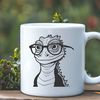 Funny Lizard Character in Vector Format A cartoon lizard character wearing glasses, depicted in vector format.