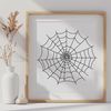 SVG Template for Design Projects A delicate illustration of a spider web in vector format, suitable for various design applications.