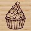 Colorful Cupcake Design with Love Hearts A colorful cupcake design featuring love hearts and edible decorations.