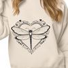 Colorful Dragonfly Illustration SVG File A colorful dragonfly illustration with love hearts surrounding its body, designed as a vector graphic.