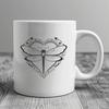 A colorful dragonfly design featuring love hearts and intricate patterns, ideal for cutting machine projects.