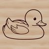 Simple White Waterfowl Design A simple illustration of a white duck standing on the water's edge.