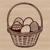 Colorful Egg Decorations A colorful Easter egg made from a variety of patterns and designs, suitable for digital use.