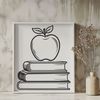 Education SVG Clip Art Illustration Illustrated apple book with educational theme for teaching purposes.