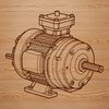 A detailed illustration of a high-tech motor with moving parts.