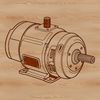 A detailed illustration of a motor with moving parts, suitable for graphic design projects.