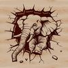 Realistic Large Elephant Design Vector A realistic illustration of a large African elephant.