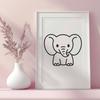 A high-resolution vector illustration of an elephant in SVG format, suitable for cutting machines or laser cutters.