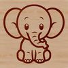 Line Art Elephant Illustration A simple line drawing illustration of a standing elephant, suitable for vector graphics.